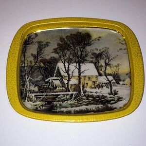 Vintage Winter‎ Scene Decorative Small Tray
